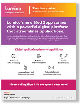 Lumico Medigap Solutions e-App Benefits Flyer